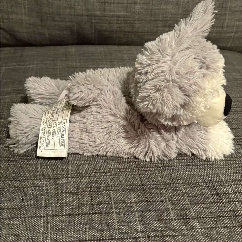 Warmies Husky Junior Plushie Gray White Puppy Dog Wolf - Picture 3 of 6